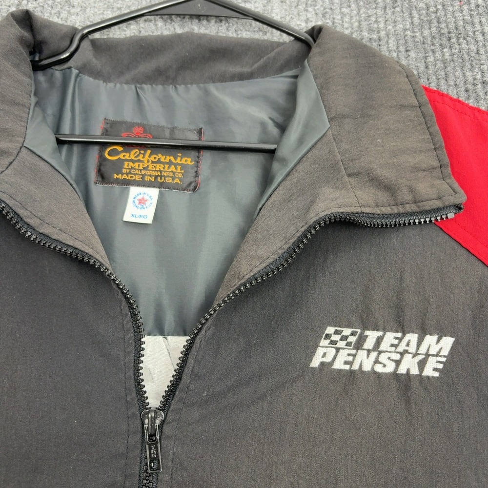 Vintage Team Penske California Imperial Jacket XL Black Red Colorblock Racing - Picture 3 of 11